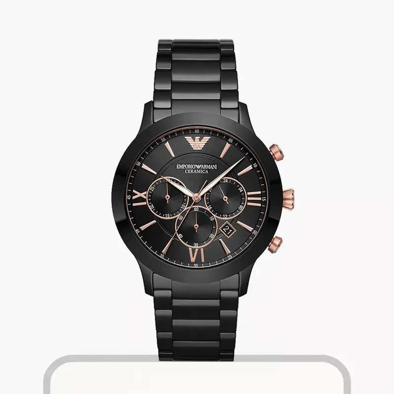 Emporio Armani Giovanni Chronograph Black Dial Men's Watch | AR70006